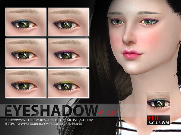 Sims 4 Eyeshadow 10 by S Club at TSR