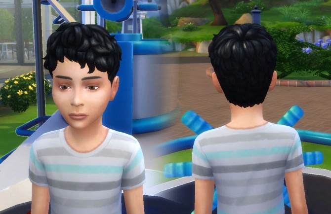 Sims 4 Curls Front Hair for Boys at My Stuff