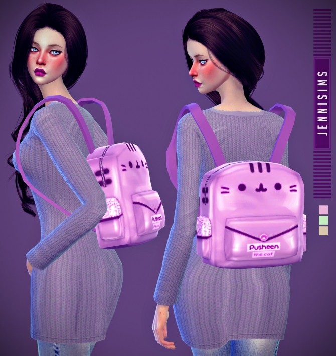 Sims 4 Kawaii backpack, Valentine bow at Jenni Sims