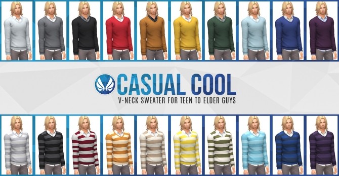 Sims 4 Casual Cool V neck Sweater at Simsational Designs