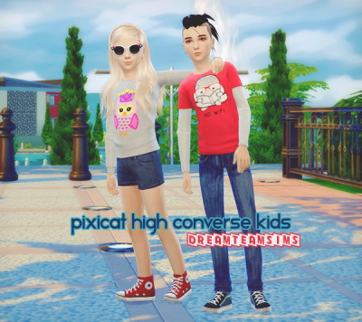 Sims 4 Pixicat High Sneakers Kids at Dream Team Sims