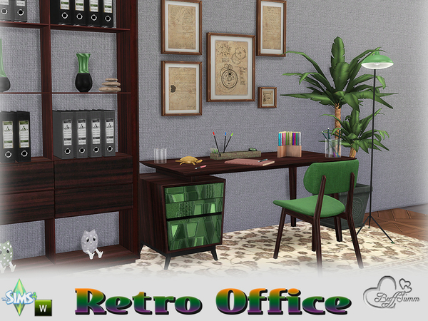 Sims 4 Retro Office by BuffSumm at TSR