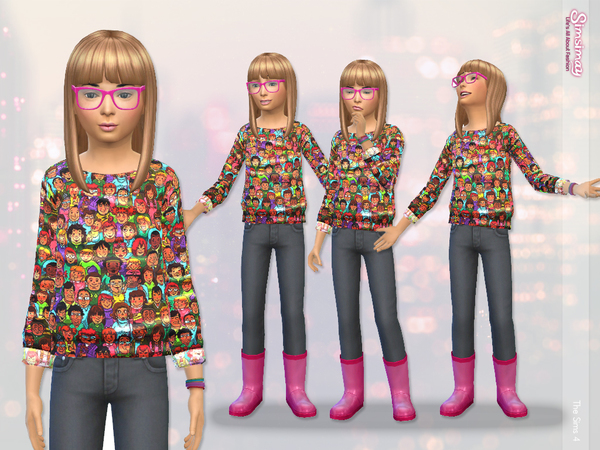 Sims 4 Beautiful People Sweatshirt for Kids by Simsimay at TSR