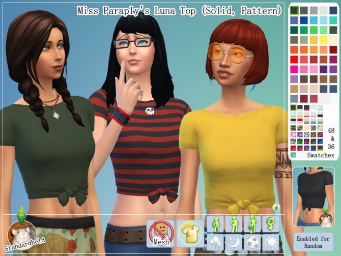 Sims 4 Luna Top (Solid, Pattern) 1.0 by Standardheld at SimsWorkshop