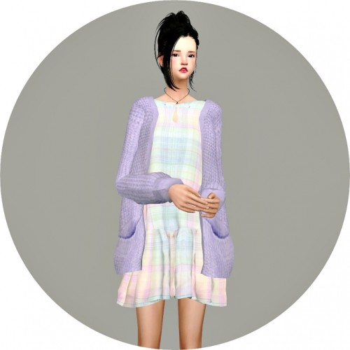 Spring Dress With Cardigan at Marigold » Sims 4 Updates