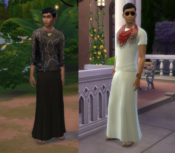 Sims 4 Long skirt for males! 28 colors by Velouriah at Mod The Sims
