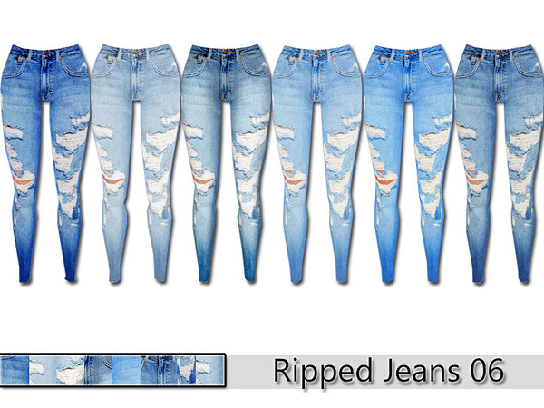 PZC Ripped Denim Jeans 06 by Pinkzombiecupcakes at TSR » Sims 4 Updates