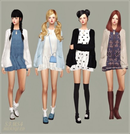 Spring Dress With Cardigan short version at Marigold » Sims 4 Updates