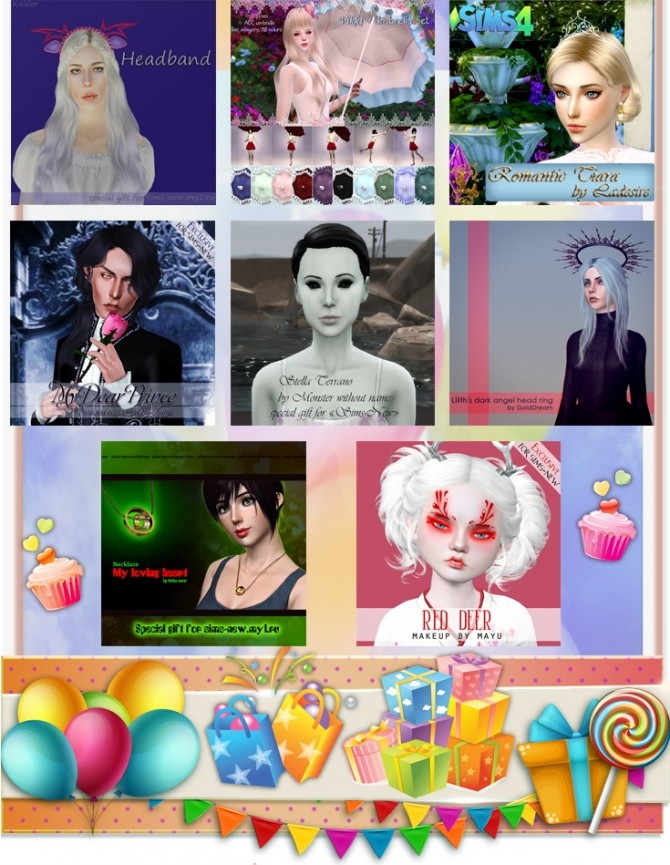 Sims 4 Exclusive gifts on Birthday site Sims New at Helen Sims