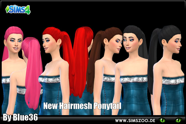 Sims 4 New Hairmesh Ponytail by Blue36 at Blacky’s Sims Zoo
