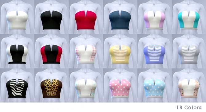 Sims 4 ELLED strapless tops at manuea Pinny