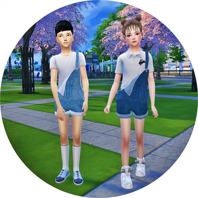Sims 4 Child Unbalance Dungarees Hot Pants at Marigold