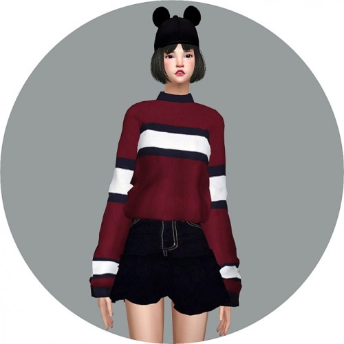 Half Polo-neck Sweater at Marigold » Sims 4 Updates