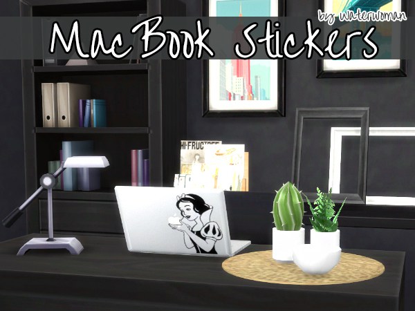 Sims 4 MacBook Stickers by Waterwoman at Akisima