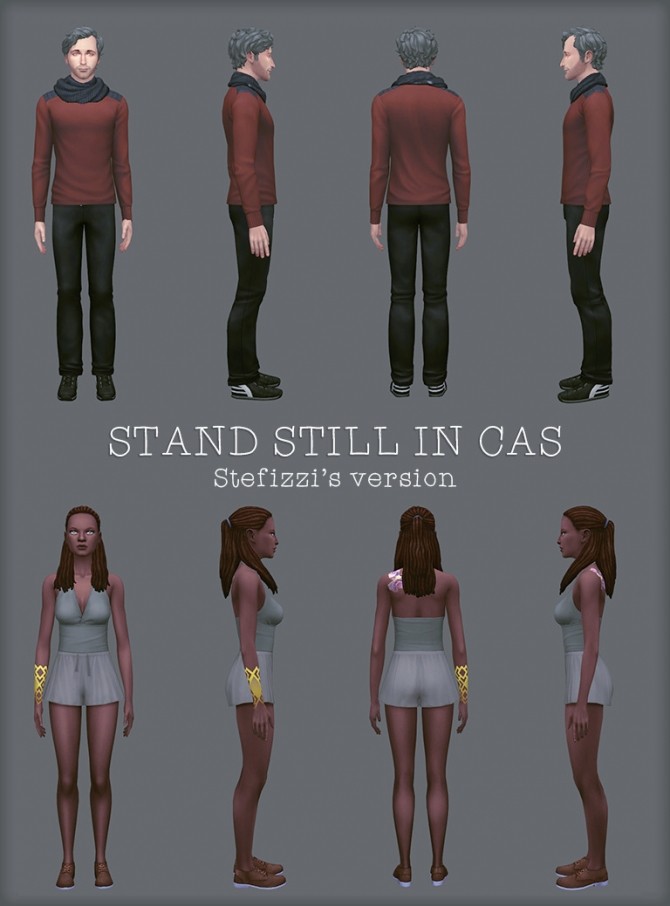 Sims 4 Stand Still in CAS poses at Stefizzi