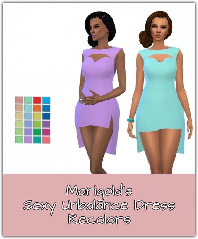 Sims 4 Unbalance Dress Recolors at Maimouth Sims4