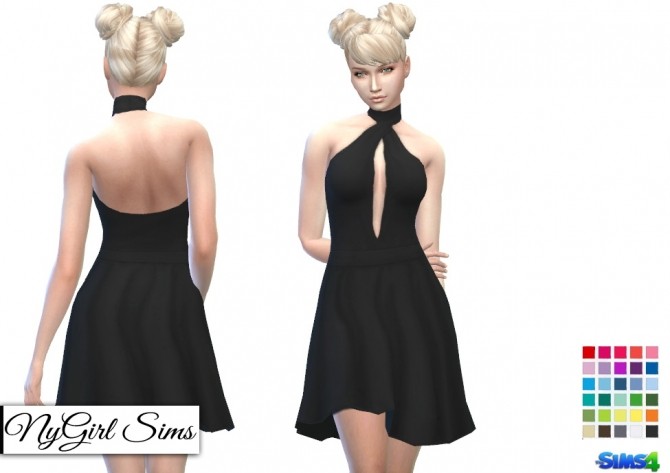 Sims 4 Open Back Flare Dress at NyGirl Sims