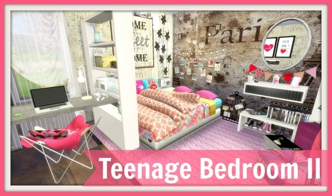 Sims 4 Teenage Bedroom II at Dinha Gamer