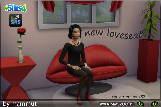 Sims 4 Groovy loveseat by mammut at Blacky’s Sims Zoo