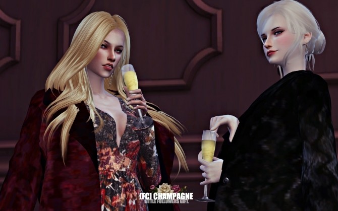 Sims 4 CHAMPAGNE poses at Flower Chamber