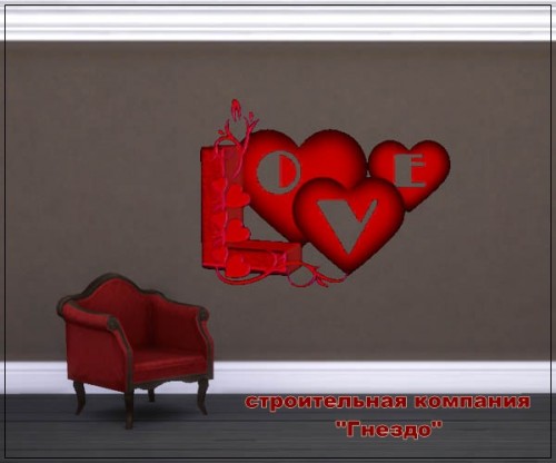Sims 4 Love 003 wall stickers at Sims by Mulena