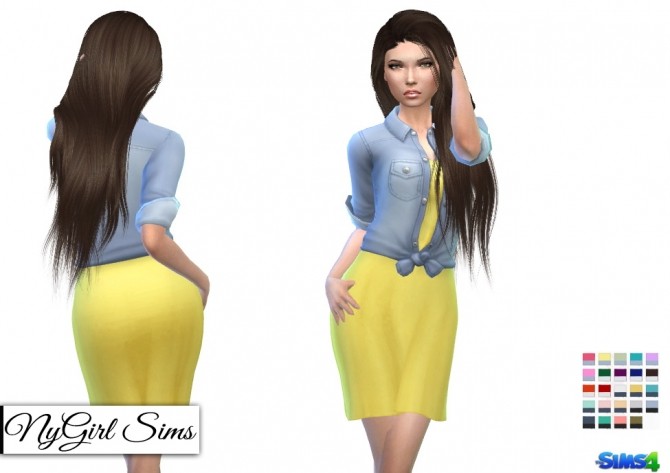 Sims 4 Sundress with Denim Shirt at NyGirl Sims