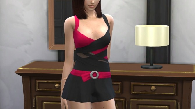 Sims 4 Duo Color Wrapped Romper with Belt at NyGirl Sims