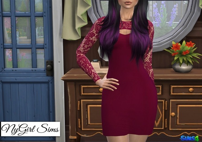 Sims 4 Lace Peekaboo Bodycon at NyGirl Sims
