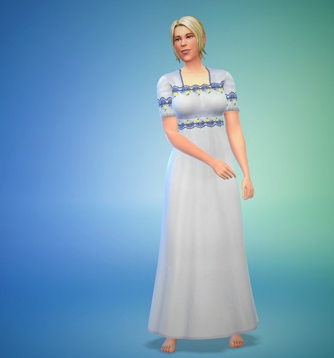 Sims 4 Nightgown Edwina 4 recolours of Kiara’s Edwardian dress at Budgie2budgie
