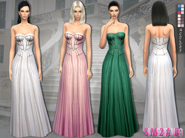 Sims 4 Gery dress by sims2fanbg at TSR