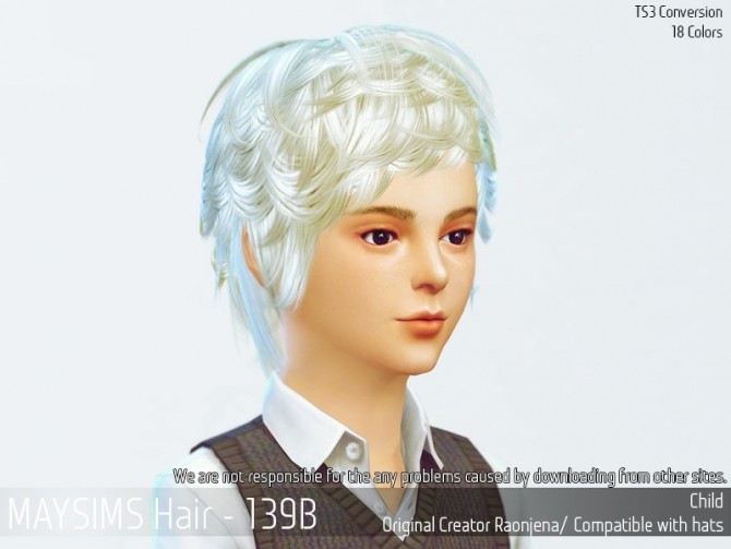 Sims 4 Hair 139B (Raonjena) at May Sims