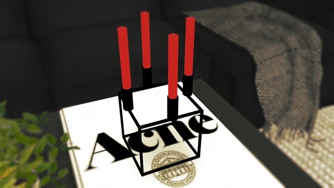 Sims 4 Lacquered Steel Candleholder by driana at SimsWorkshop