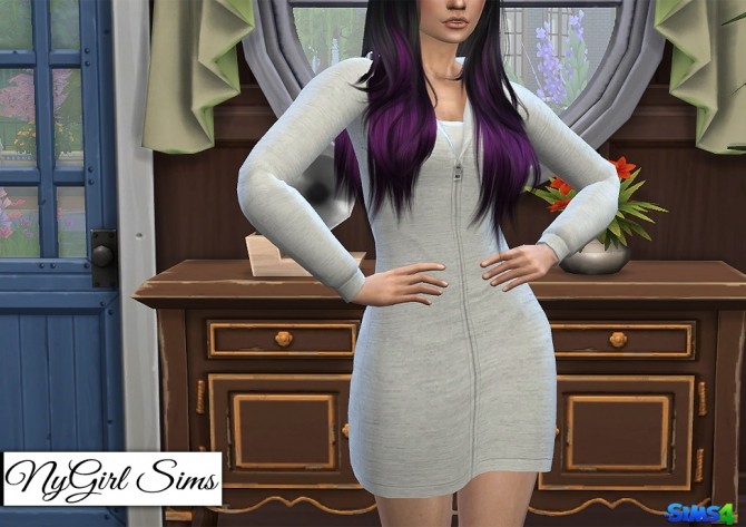 Sims 4 Hooded Sweatshirt Dress at Around the Sims 4