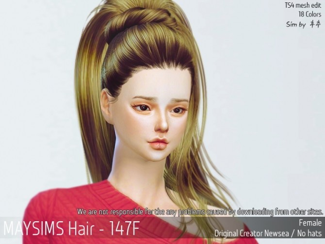 Sims 4 Hair 147F (Newsea) at May Sims
