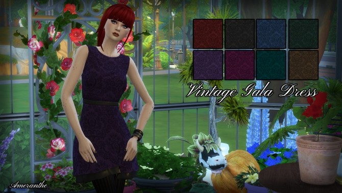 Sims 4 Sign of the Witch Dress and Vintage Gala Dress at Ameranthe – Camera Obscura
