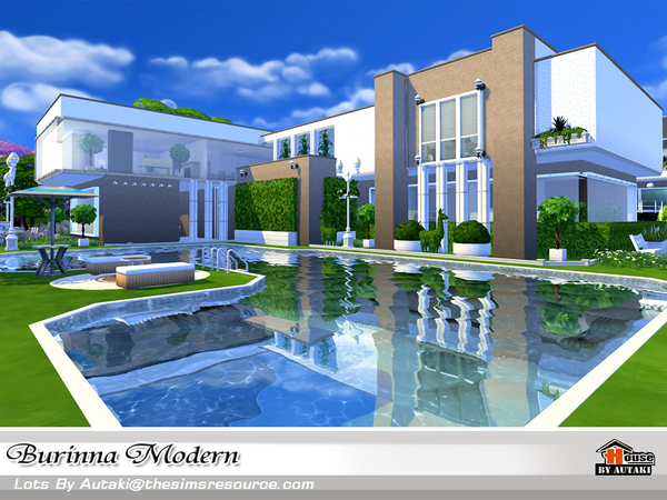 Sims 4 Burinna Modern house by autaki at TSR