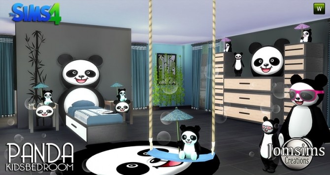 Sims 4 PANDA Kids bedroom at Jomsims Creations