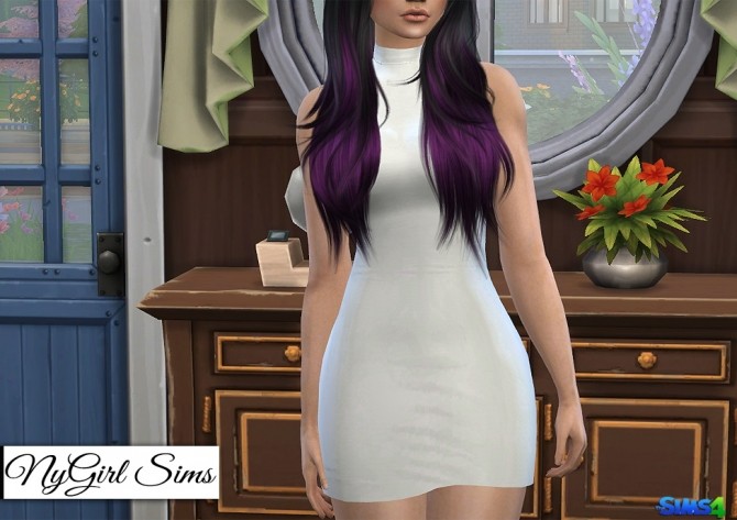 Sims 4 Mock Neck Lace Back Mini at NyGirl Sims