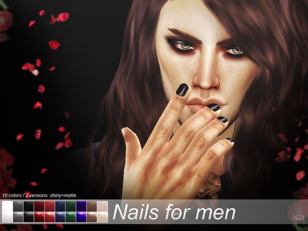 Sims 4 Nails for men N01 by Pralinesims at TSR