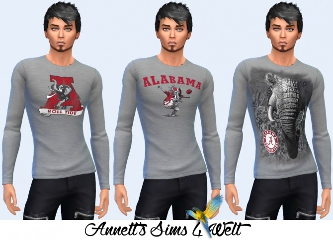 Sims 4 Alabama Crimson Tide Shirts for Men at Annett’s Sims 4 Welt