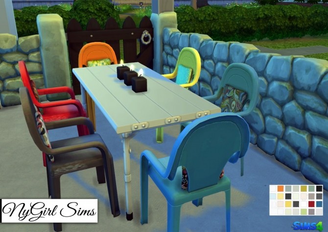 Sims 4 TS3 Plastic Dining Chair with Pillow Conversion at NyGirl Sims