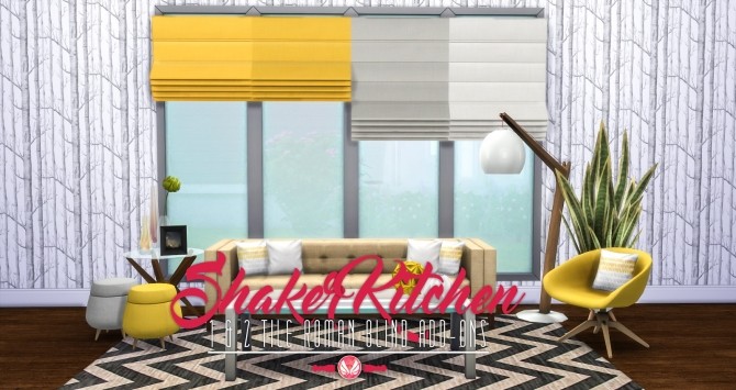Sims 4 1 and 2 Tile Roman Blinds Shaker Kitchen Addons at Simsational Designs