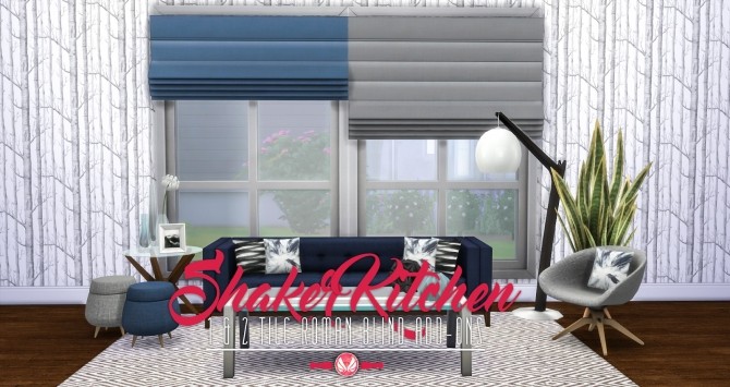 Sims 4 1 and 2 Tile Roman Blinds Shaker Kitchen Addons at Simsational Designs