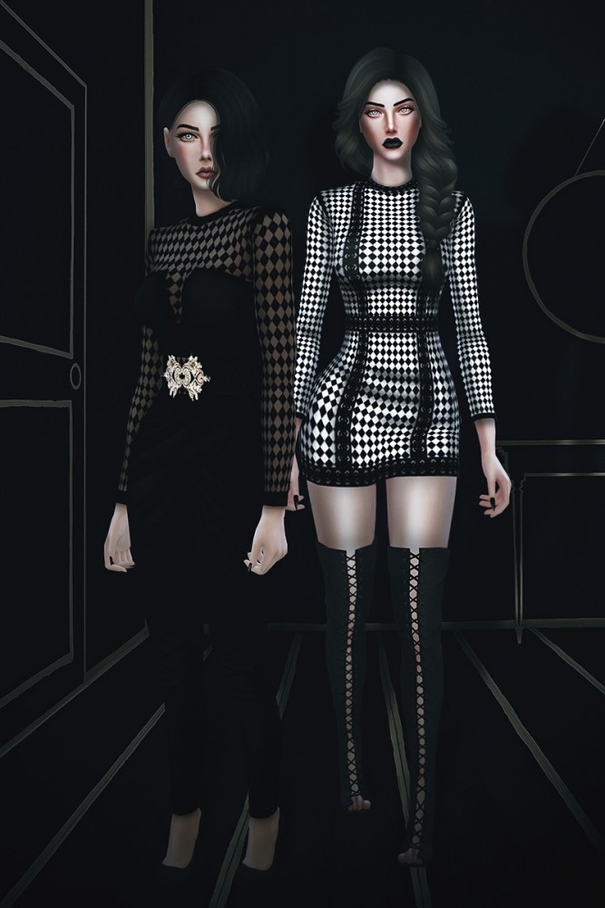 Sims 4 FRS & Salem 2 dresses and 2 jumpsuits at Fashion Royalty Sims