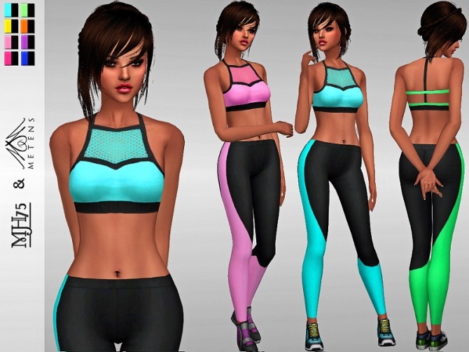 Sims 4 S4 Neon Sports Tops Set at Sims Addictions
