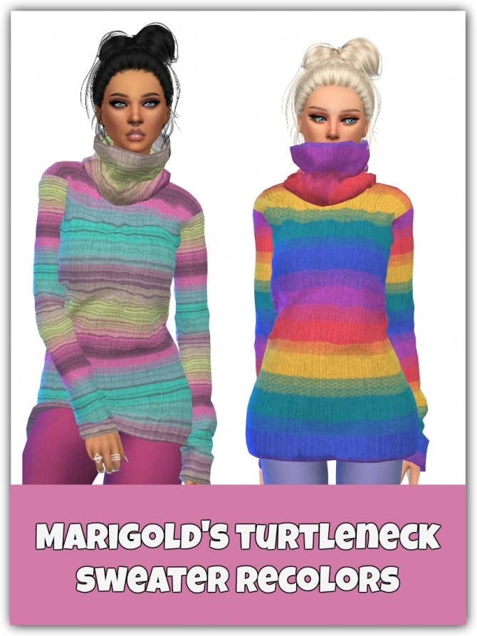 Sims 4 Tight Turtleneck Long Sweater Recolors at Maimouth Sims4