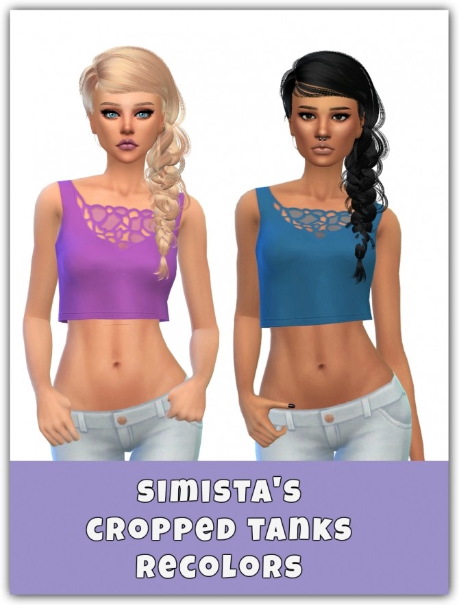 Sims 4 Cropped Tanks Recolors at Maimouth Sims4