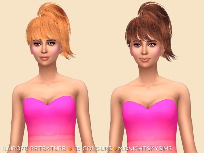 Sims 4 Hair076 Natural Retexture by midnightskysims at SimsWorkshop