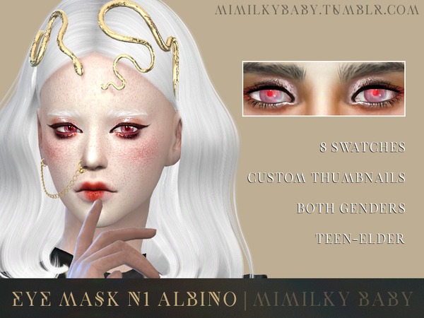 Sims 4 Albino Eye Mask N1 by mimilky at TSR