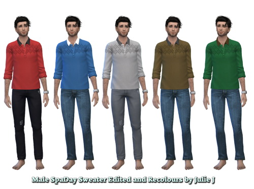 Sims 4 Male Spa Day Sweater Edited at Julietoon – Julie J
